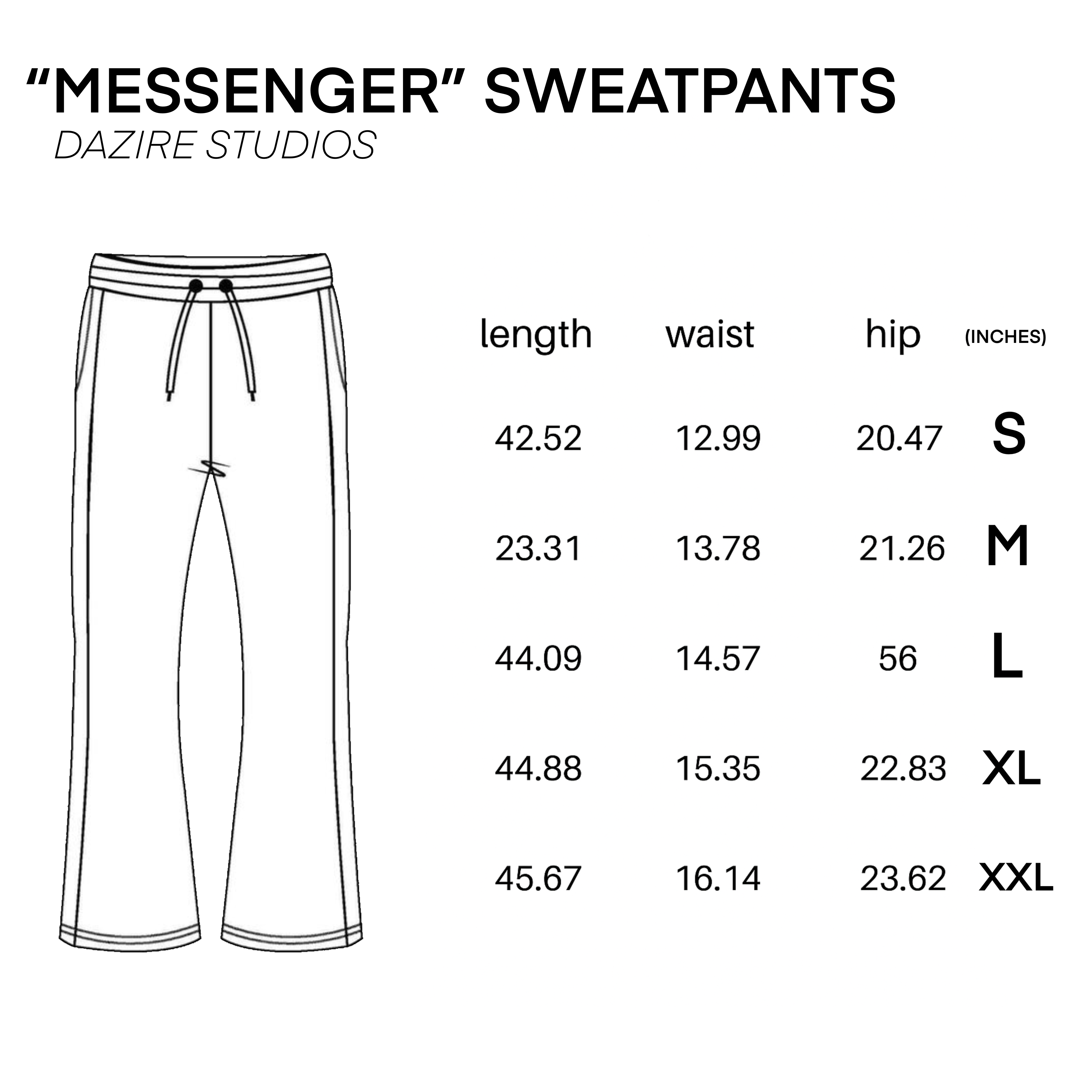 “MESSENGER” BLACK SWEATPANTS