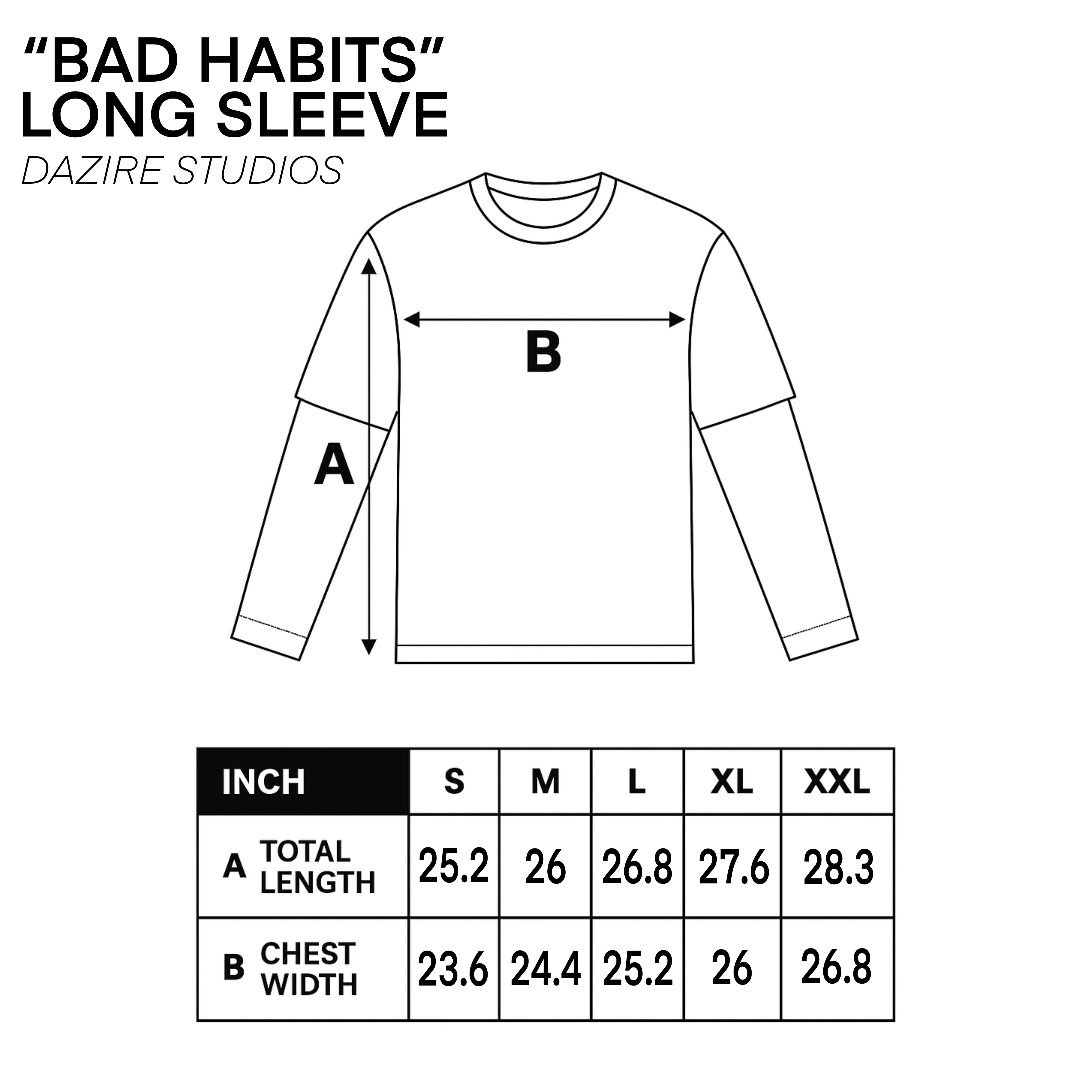 “BAD HABITS” LAYERED LONG-SLEEVE